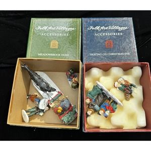 Folk Art Villages Lang & Wise Large Accessory Lot Dog Horse & Carriage & More